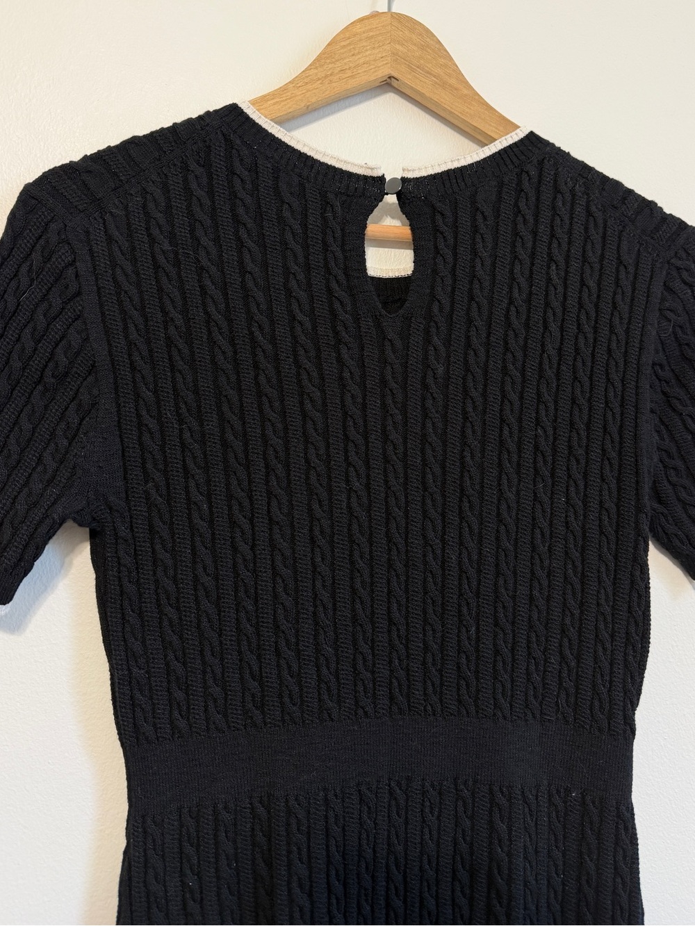 J. CREW Cable Knit Sweater Dress Short Sleeve Size Small Black & White NEW NWOT - Picture 7 of 10